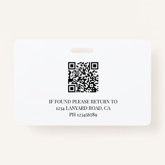 Medewerker ID Foto QR Simple Logo Badge