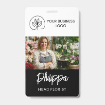 Medewerker-ID in zwarte logo & brede foto