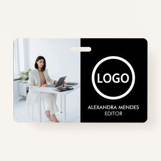 Medewerker ID Kaart Modern Minimalistisch Bedrijf  Badge (Voorkant)