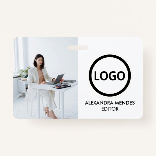 Medewerker ID Kaart Modern Minimalistisch Bedrijf Badge (Voorkant)