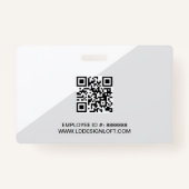 Medewerker ID minimalist Grey Custom logo QR code Badge (Achterkant)