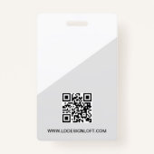Medewerker ID minimalist Grey Custom logo QR code Badge (Achterkant)
