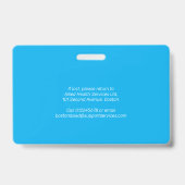 Medewerker identificatie ID barcode foto blauw Badge (Achterkant)
