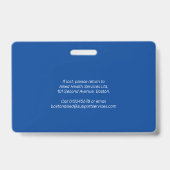 Medewerker identificatie ID barcode foto donkerbla Badge (Achterkant)