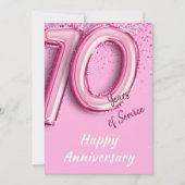 Medewerker Jubileum 10 jaar Roze Ballon Kaart (Voorkant)