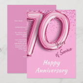 Medewerker Jubileum 10 jaar Roze Ballon Kaart (Voorkant / Achterkant)