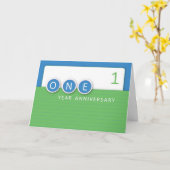 Medewerker Jubileum 1 jaar, Circles Kaart (Gele Bloem)