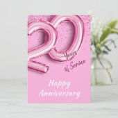 Medewerker Jubileum 20 jaar Roze Ballon Kaart (Staand voorkant)