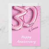 Medewerker Jubileum 30 jaar Roze Ballon Kaart (Voorkant)