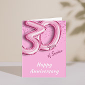 Medewerker Jubileum 30years PinkBalloon Fold Kaart