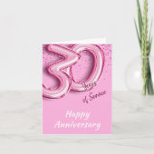 Medewerker Jubileum 30years PinkBalloon Fold Kaart (Voorkant)