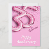 Medewerker Jubileum 35 jaar Roze Ballon Kaart (Voorkant)