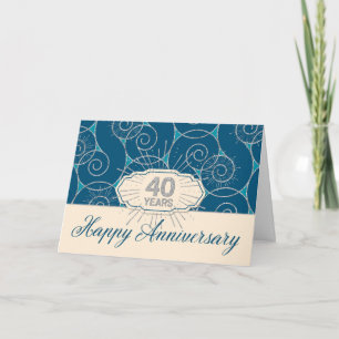 Medewerker Jubileum 40 jaar - Blauwe wervelingen Kaart