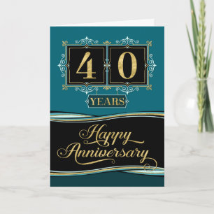Medewerker Jubileum 40 jaar Decoratieve Formele Ja Kaart