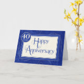 Medewerker Jubileum 40 jaar - Tekst wervelt blauw Kaart (Gele Bloem)