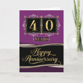 Medewerker Jubileum 40 Yrs Decoratieve Formele Pru Kaart (Voorkant)