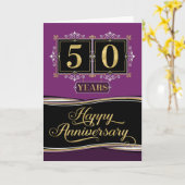 Medewerker Jubileum 50 Yrs Decoratieve Formele Pru Kaart (Gele Bloem)