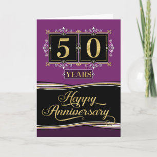 Medewerker Jubileum 50 Yrs Decoratieve Formele Pru Kaart