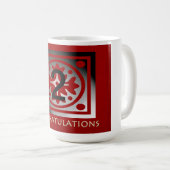 Medewerker Jubileum AanpasbaarElegant Golden Red Koffiemok (Voorkant rechts)