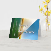 Medewerker Jubileum Blauw en Beige Kaart (Gele Bloem)