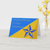 Medewerker Jubileum Blue Star Kaart (Gele Bloem)