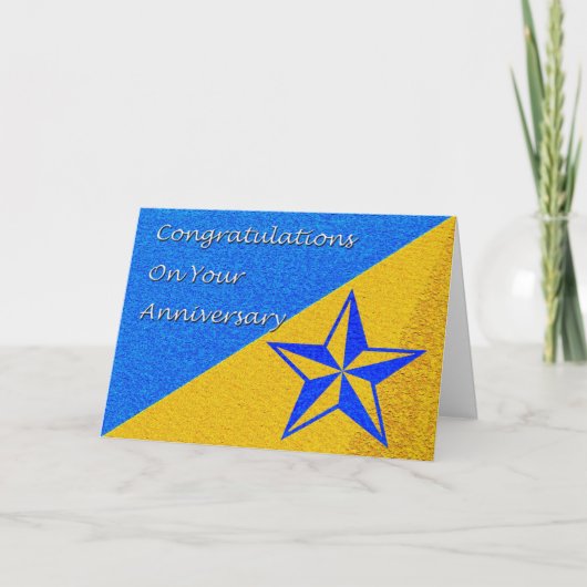 Medewerker Jubileum Blue Star Kaart (Voorkant)