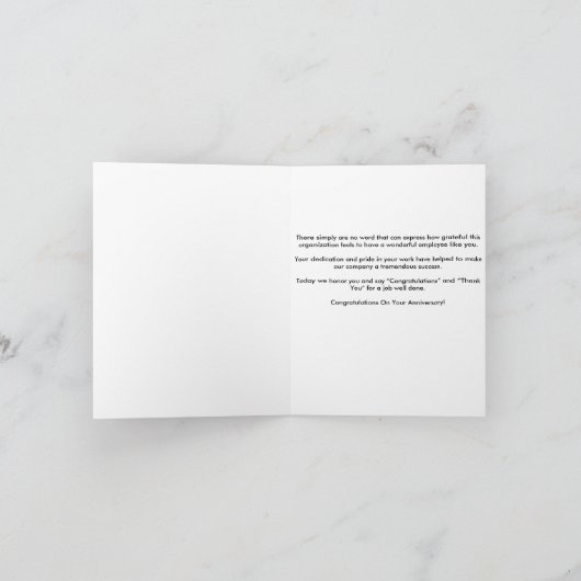 Medewerker Jubileum Kaart Elegant Brown (Binnen)