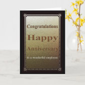 Medewerker Jubileum Kaart Elegant Zwart (Gele Bloem)