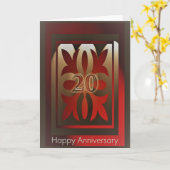 Medewerker Jubileum Kaarten 20 jaar rood en goud (Gele Bloem)