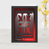 Medewerker Jubileum Kaarten 25 Jaar Rood en Zwart (Gele Bloem)