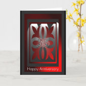 Medewerker Jubileum Kaarten 35 jaar Rood en Zwart (Gele Bloem)
