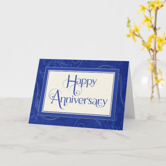 Medewerker Jubileum - Tekst wervelingen Damask - B Kaart (Gele Bloem)