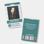Medewerker Kantoor Company Custom Photo Bar Code L Badge (Voor- en achterkant)