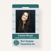 Medewerker Kantoor Company Custom Photo Bar Code L Badge (Voorkant)