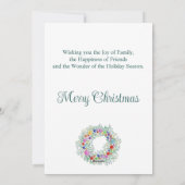 Medewerker Kleurrijke Kerstkrans Feestdagenkaart (Achterkant)