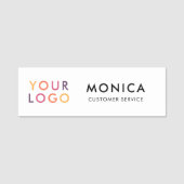 Medewerker Logo Modern White Naamplaatje (Voorkant)