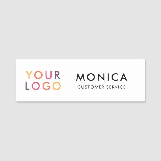 Medewerker Logo Modern White Naamplaatje (Voorkant)