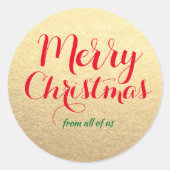 Medewerker Merry Kerstkerstcadeau Ronde Sticker (Voorkant)