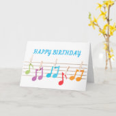 **MEDEWERKER** MUZIKALE NOTEN VERJAARDAG WENSEN KAART (Gele Bloem)