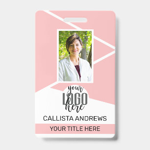 Medewerker Naam Titel Streepjescode Logo Roze Geo- Badge