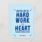 Medewerker Personeel Dank u Waardering Kaart (Voorkant / Achterkant)