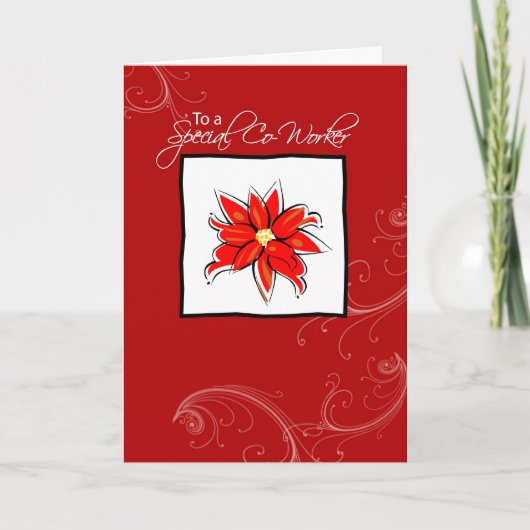 Medewerker Poinsettia, Kerst Kaart (Voorkant)