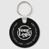 Medewerker QR Code Black Business Logo Sleutelhang Sleutelhanger (Voorkant)