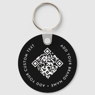 Medewerker QR Code Black Business Logo Sleutelhang Sleutelhanger