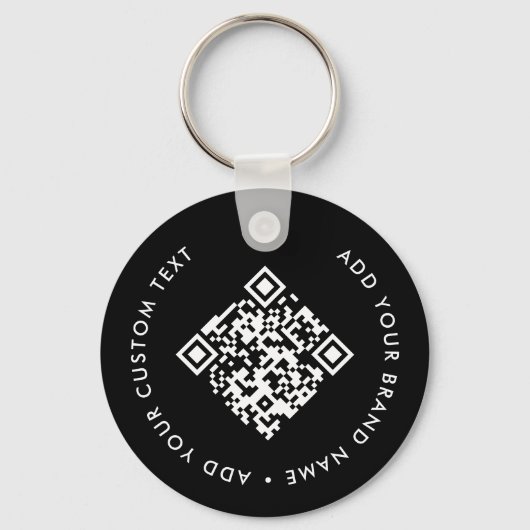 Medewerker QR Code Black Business Logo Sleutelhang Sleutelhanger (Achterkant)
