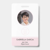 Medewerker QR Code Blush Pink ID Badge (Front)