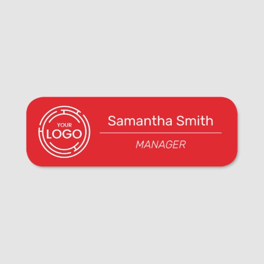 Medewerker Red Business Logo Naamplaatje (Voorkant)