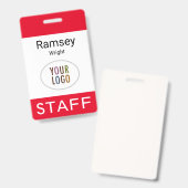 Medewerker Rode ID Naam Badge Lanyard Clip Reel (Voor- en achterkant)