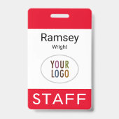 Medewerker Rode ID Naam Badge Lanyard Clip Reel (Voorzijde)