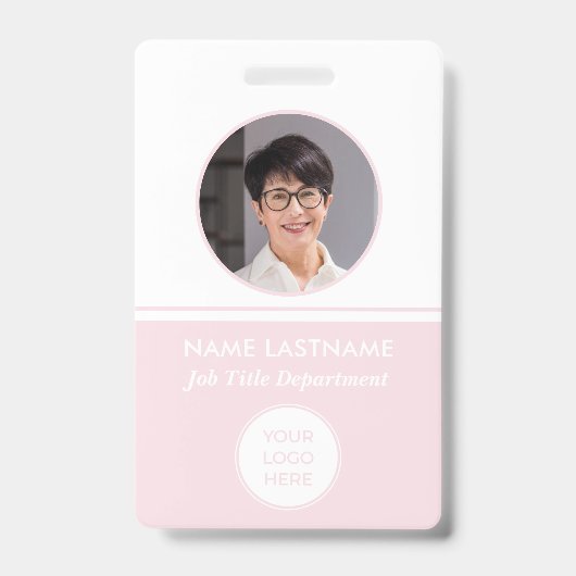 Medewerker Roze Logo ID-badge Badge (Front)